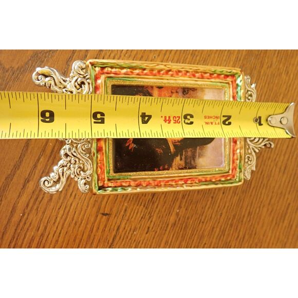 Mona Lisa Frame Glass Blown Large Ornament Gold Ornate Art Da Vinci - Picture 9 of 9